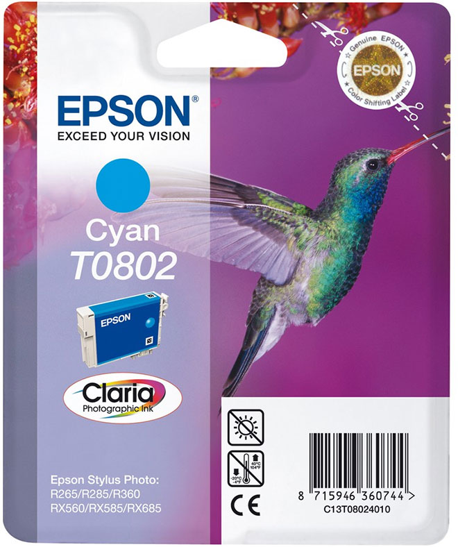 Epson T0802 Syaani