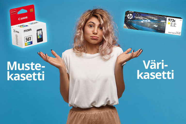 Mitä eroa on mustesuihkutulostimissa käytettävillä mustekaseteilla (patruuna) ja lasertulostimissa käytettävillä värikaseteilla.